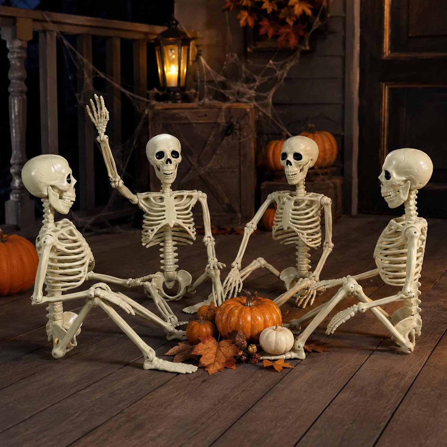 Detalle de Znorso 24” Skeleton 4-Pack, Posable Halloween Decorations with Movable Joints