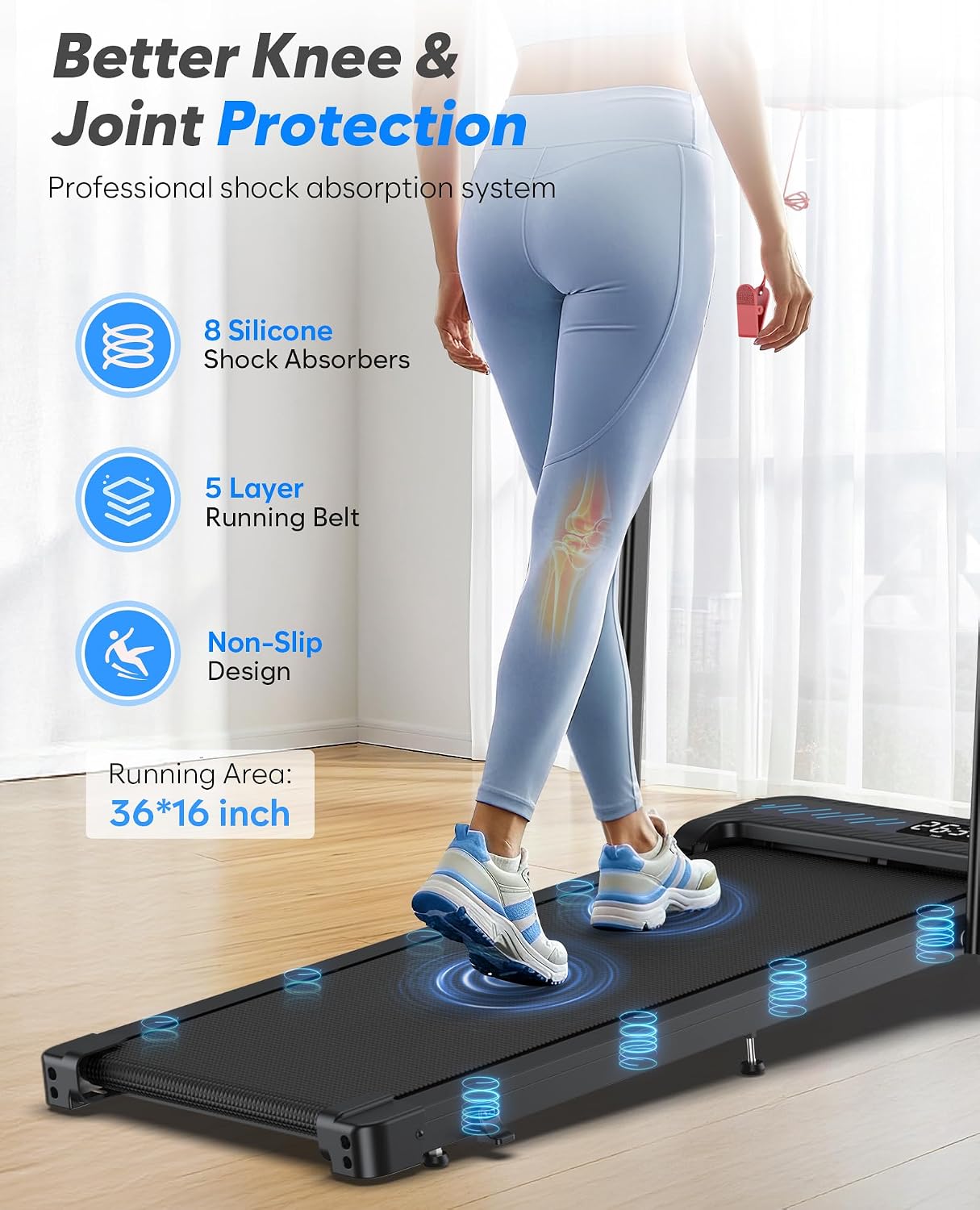 Thumbnail 6 de Cardirun TM037 Foldable Walking Pad Treadmill with 10% Incline, 350 lb Capacity