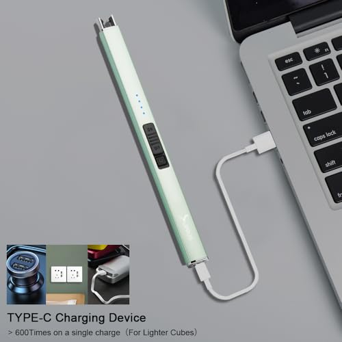 Thumbnail 3 de SUPRUS mechero eléctrico recargable por USB con arco/plasma sin llama y bloqueo de seguridad (verde)