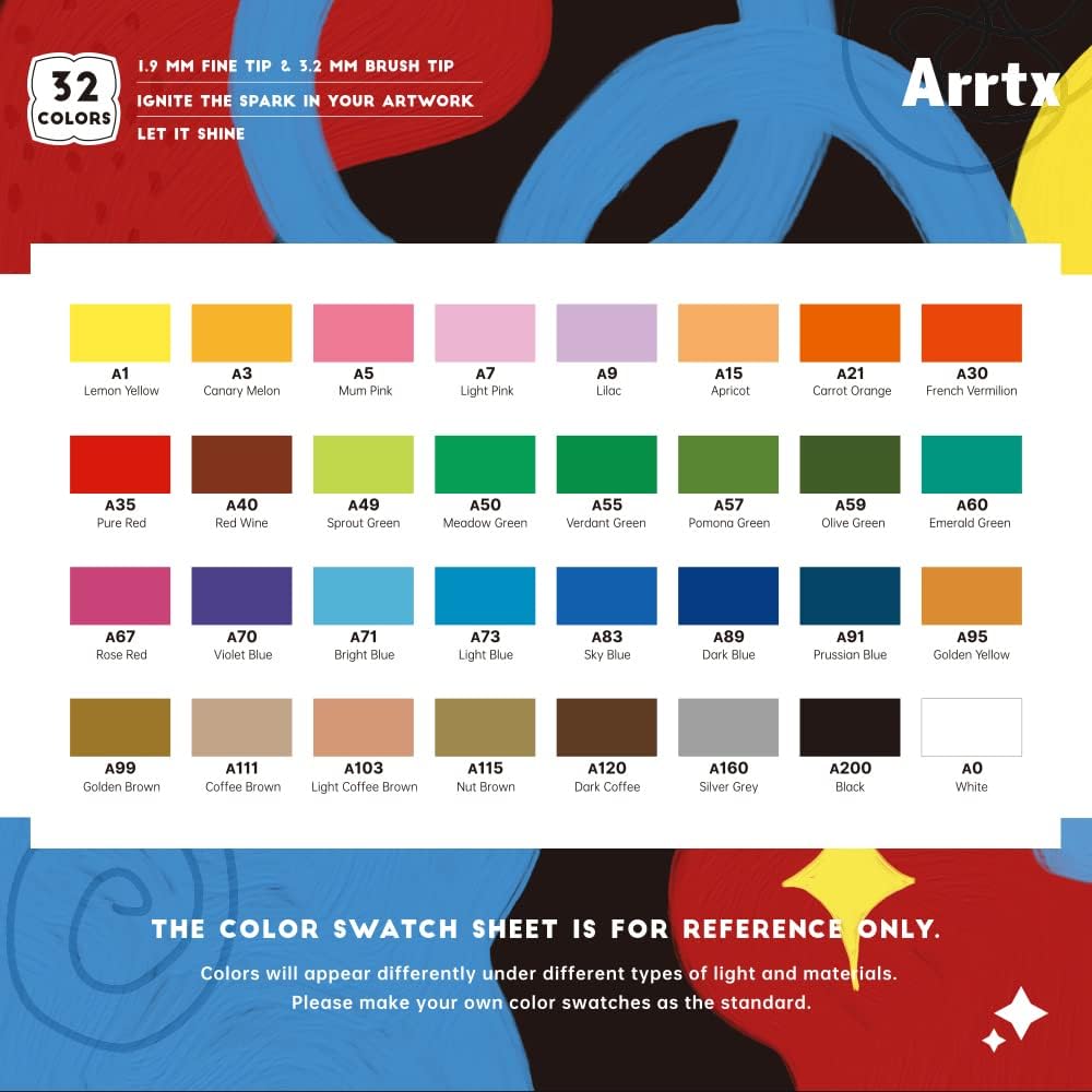 Detalle 1 de Arrtx Acrylstifte 32 Farben für Steine