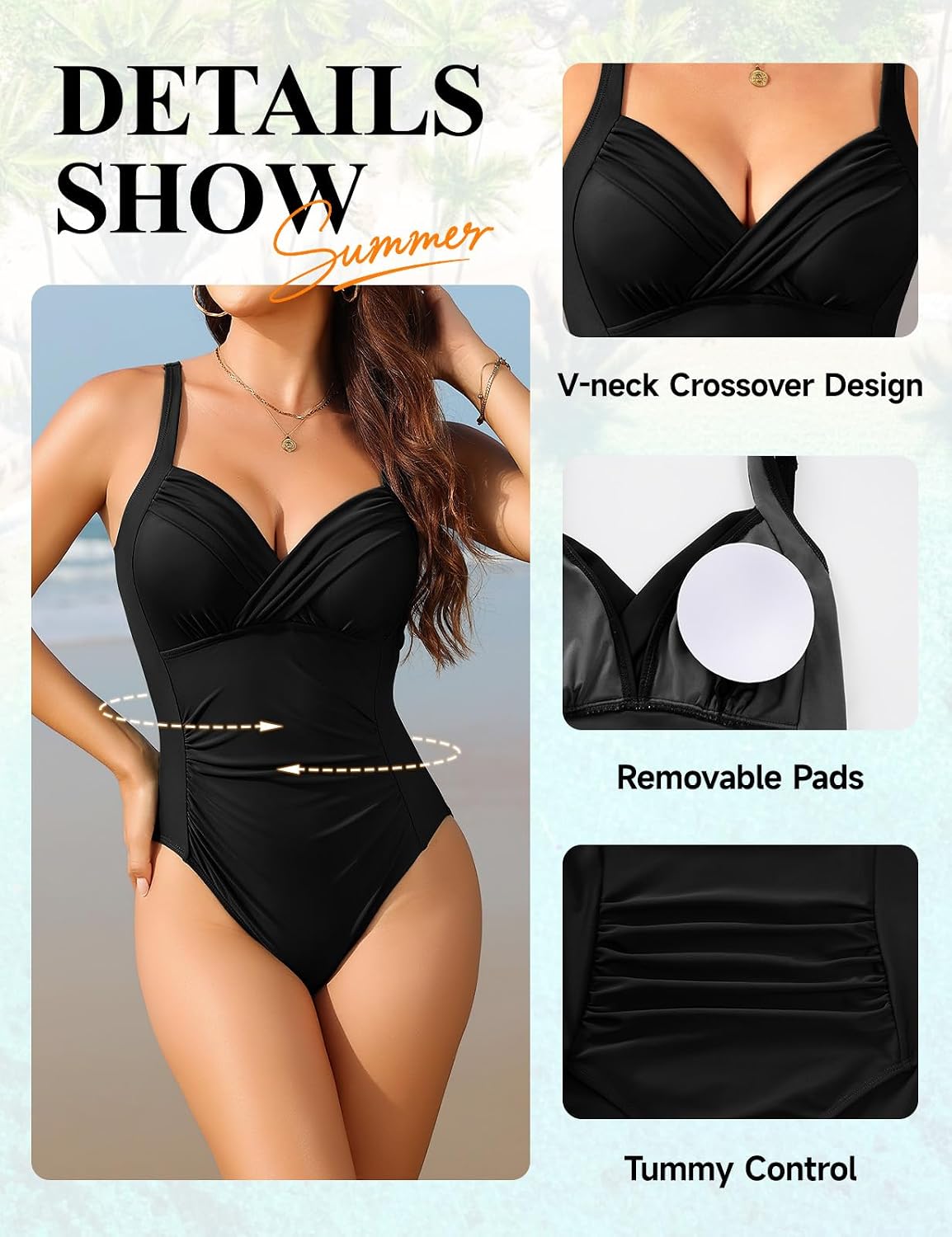 Detalle 2 de Costume intero da donna con scollo a V