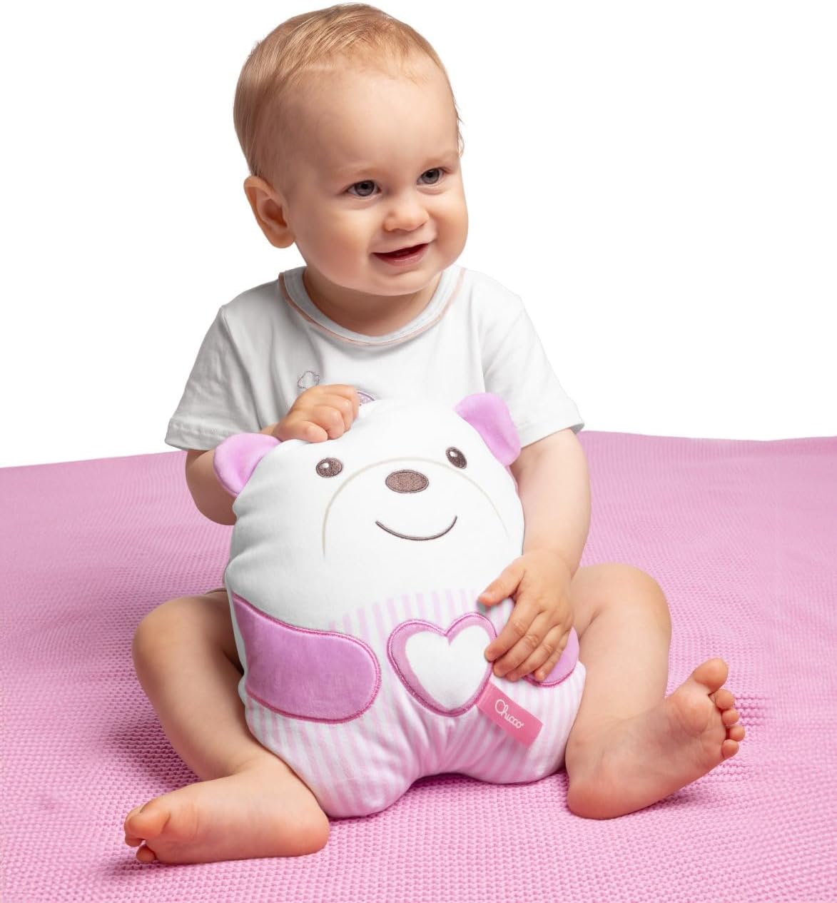 Detalle 2 de Chicco Peluche Rosa 🧸 Para Niños