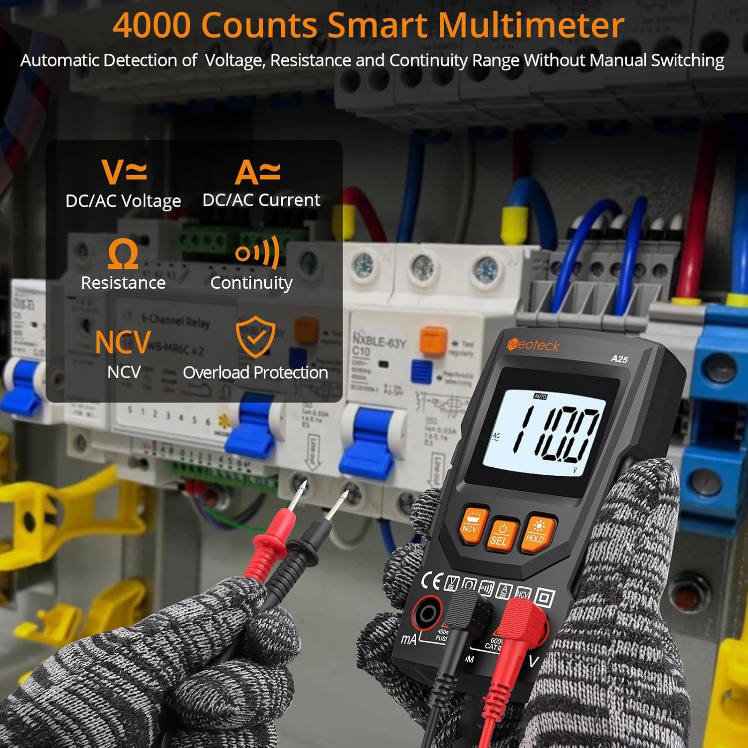 Thumbnail 1 de Neoteck Digital Multimeter (4000 counts) with NCV Smart Voltage Detection