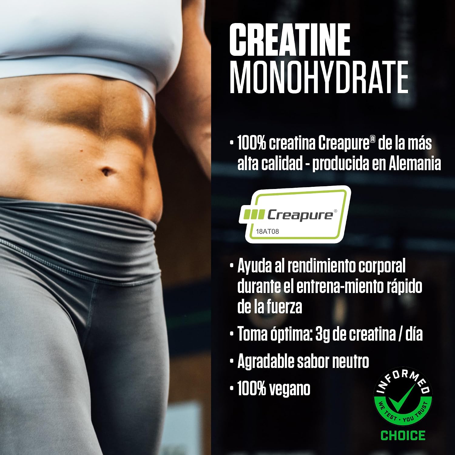 Thumbnail 2 de Dymatize Creatine Monohydrate 500g 💪 - Creapure Sin Sabor