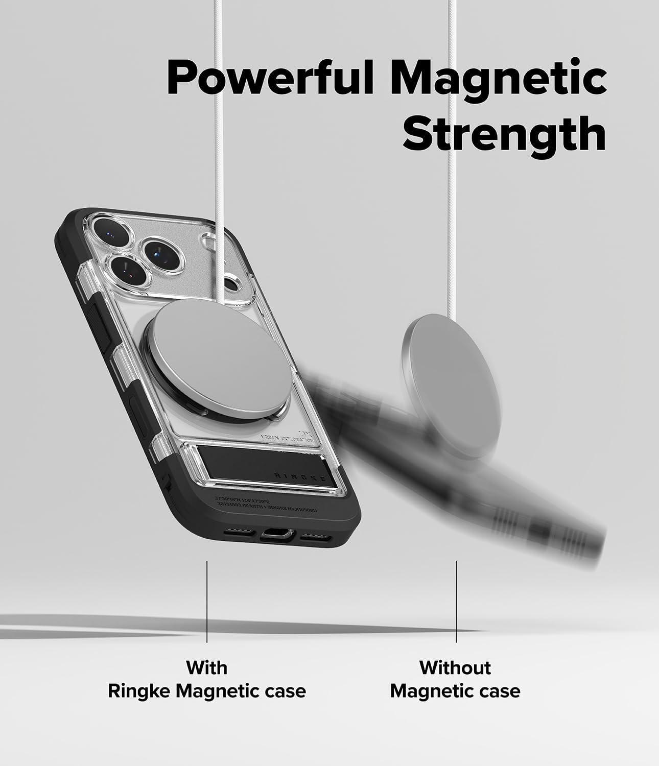 Detalle de Ringke UX Magnetic Case for iPhone 17 Pro – Clear, MagSafe Compatible with Built-In Kickstand