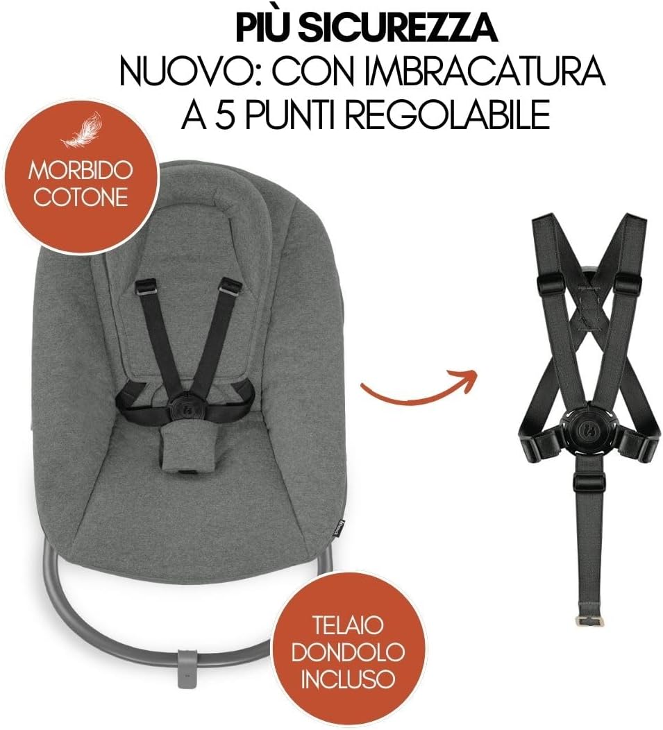 Thumbnail 2 de hauck Seggiolone Pappa Evolutivo Alpha Plus Newborn Set Premium (0 mesi) con bouncer reclinabile e riduttore