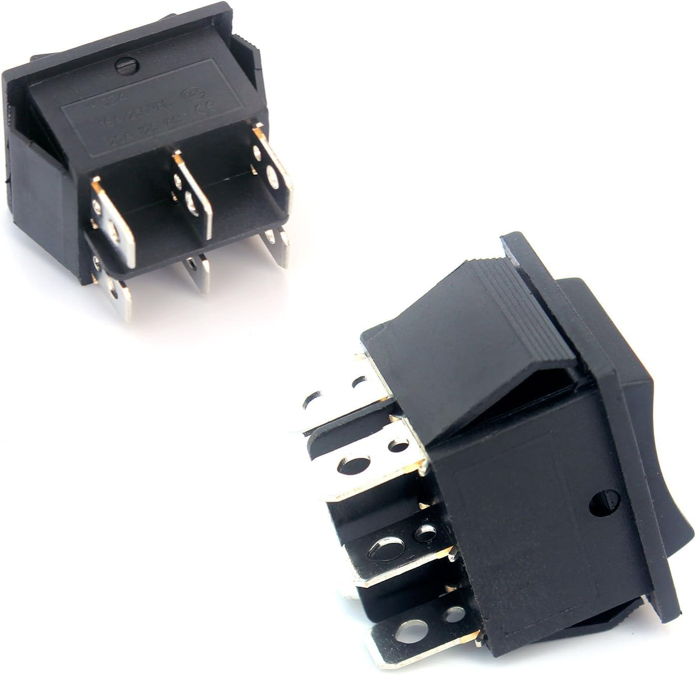 Thumbnail 1 de Switian 6Pcs DPDT Rocker Switch, 3-Position ON/OFF/ON Toggle (6 terminals) – 16A 250VAC / 20A 125VAC Panel Mount