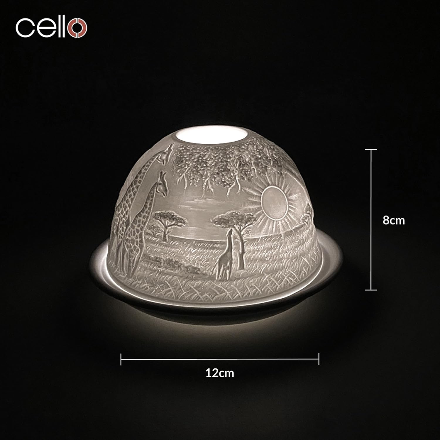 Thumbnail 2 de Cello Porcelain Tealight Holder Dome Giraffe 3D Projection LED Candle Wax Warmer