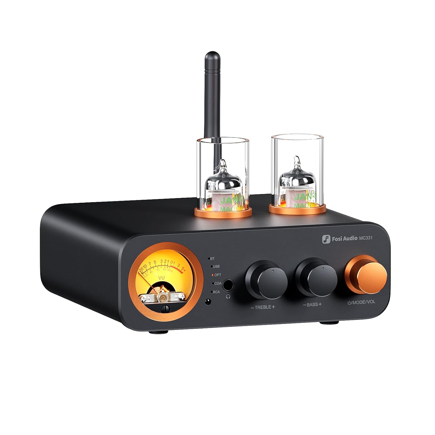 Fosi Audio MC331 : amplificateur à tubes HiFi avec DAC, VU-mètre et Bluetooth