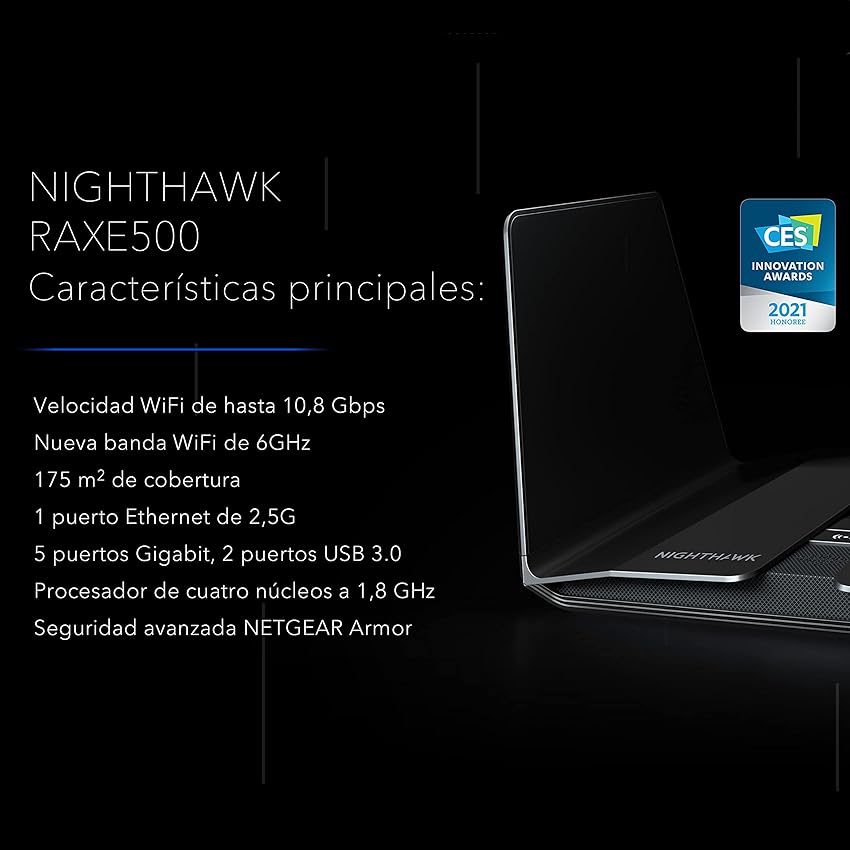 Thumbnail 5 de NETGEAR Nighthawk RAXE500 Router WiFi 6E AXE11000 de 500 m2