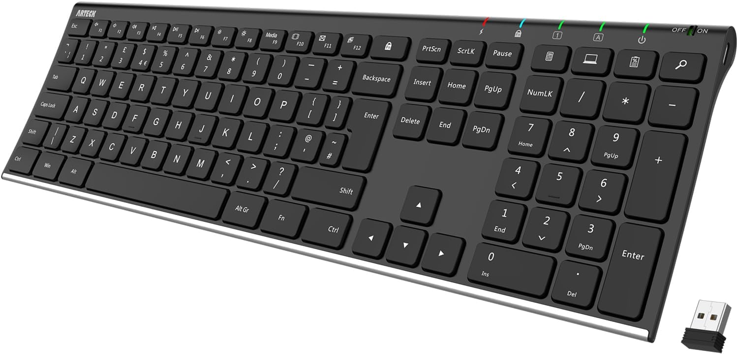 Detalle de Arteck 2.4G Wireless Keyboard Slim Stainless Steel 2.4G