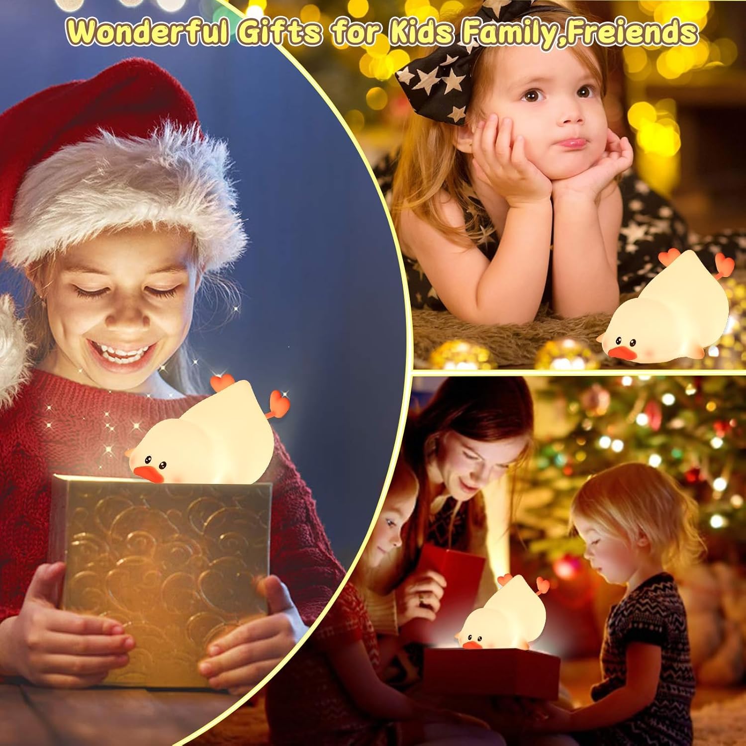 Thumbnail 6 de ZKLiLi süße Ente Nachtleuchte aus Silikon – Touchlicht mit 7 Farben, USB-kabel, tragbar