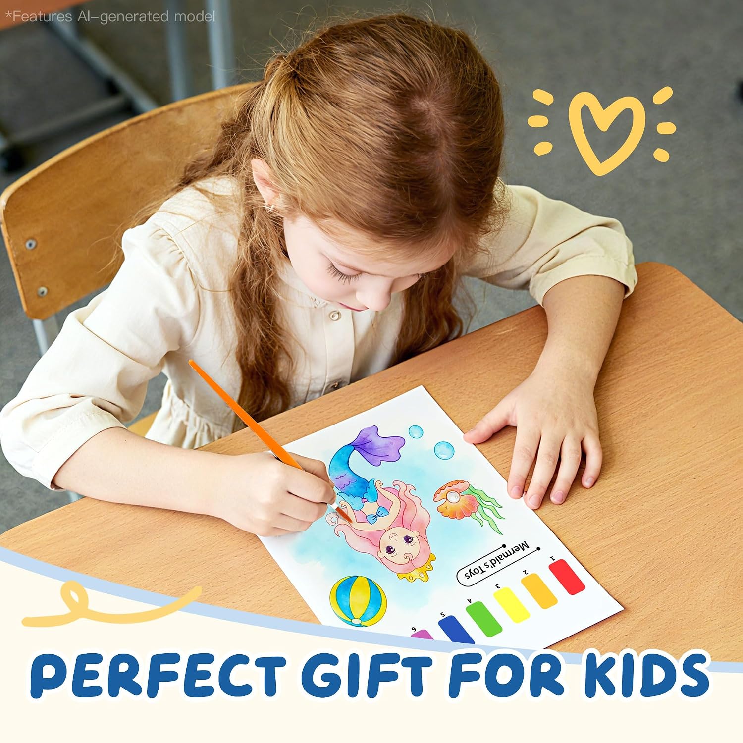 Thumbnail 6 de YPLUS Paint with Water Coloring Books for Toddlers: Mermaid Theme – Mess Free Watercolor Set