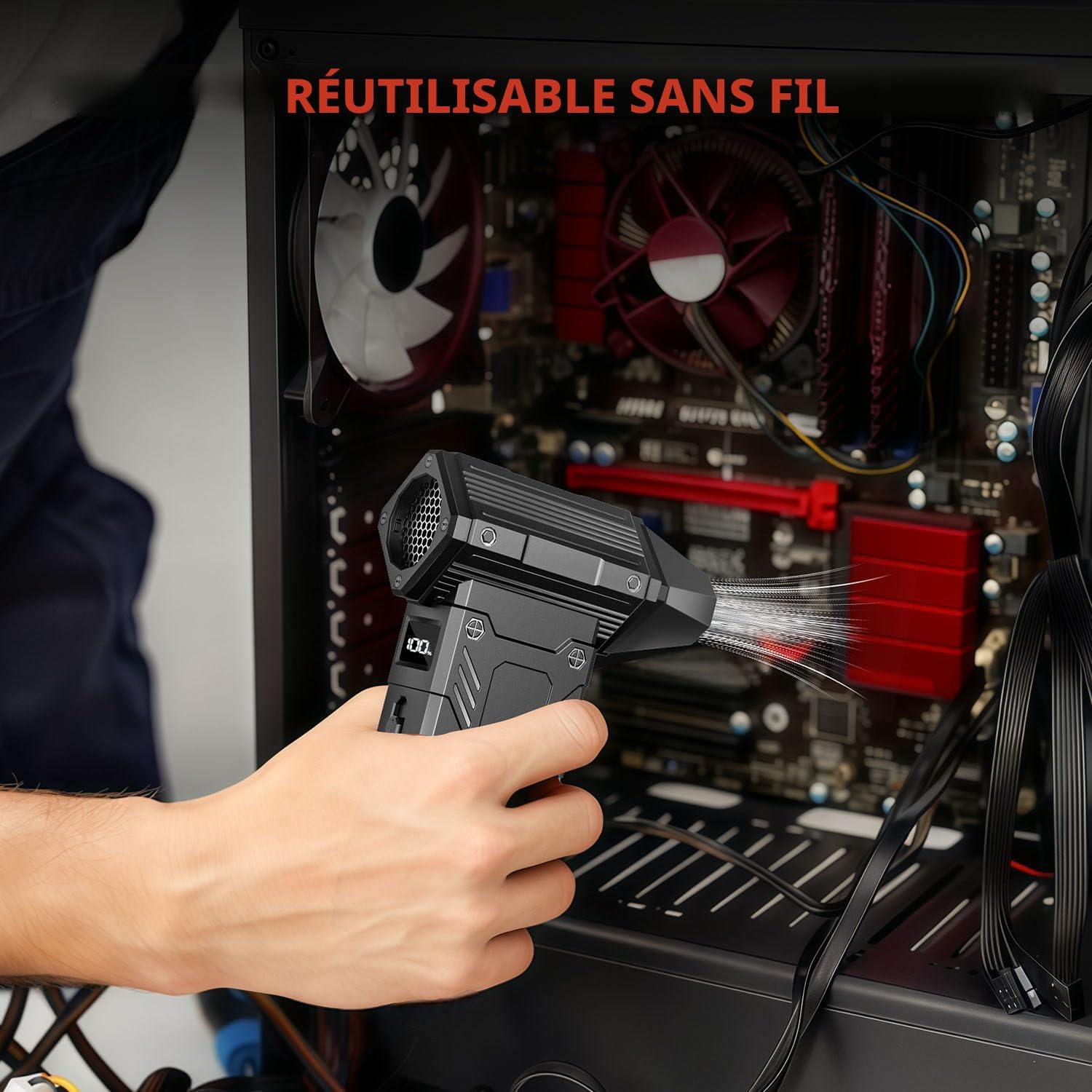 Thumbnail 2 de Anruzon Souffleur d’Air Électrique 350000 RPM, 12000 mAh – Nettoyage puissant et polyvalent