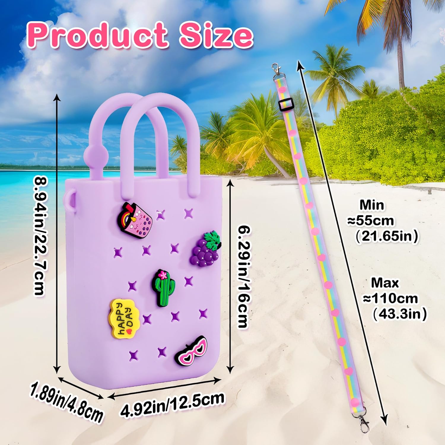 Detalle de Oudizz Silicone Hole Handbag Toddler Purse Crossbody Bag