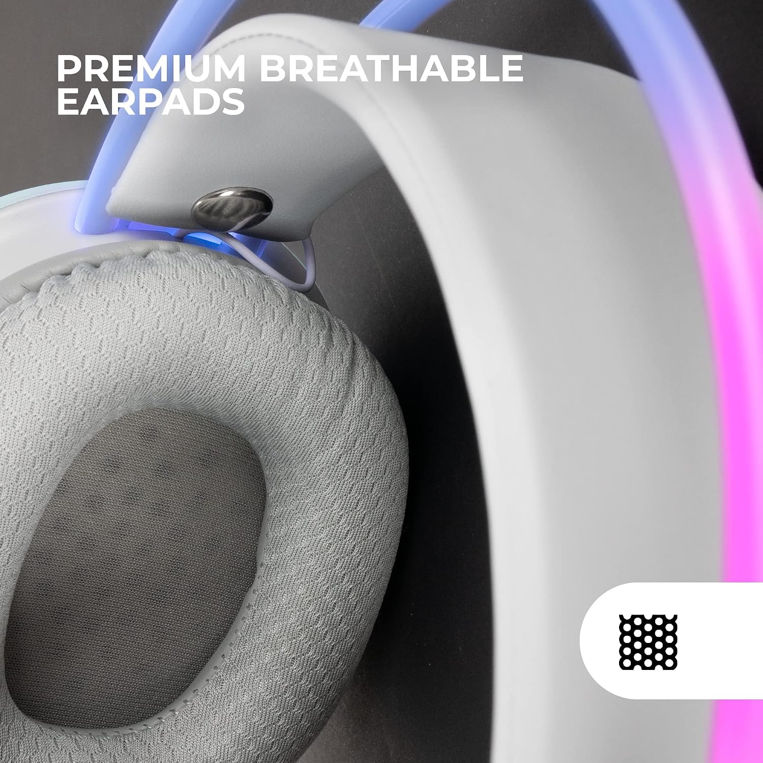 Detalle de Mars Gaming MH-GLOW: cuffie gaming 360° Full Chroma RGB con microfono e cancellazione passiva del rumore