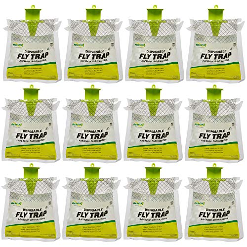 Imagen de RESCUE! Outdoor Disposable Fly Trap – Hanging Fly Catcher with Attractant Bait (12 Traps) en OfertitasTOP