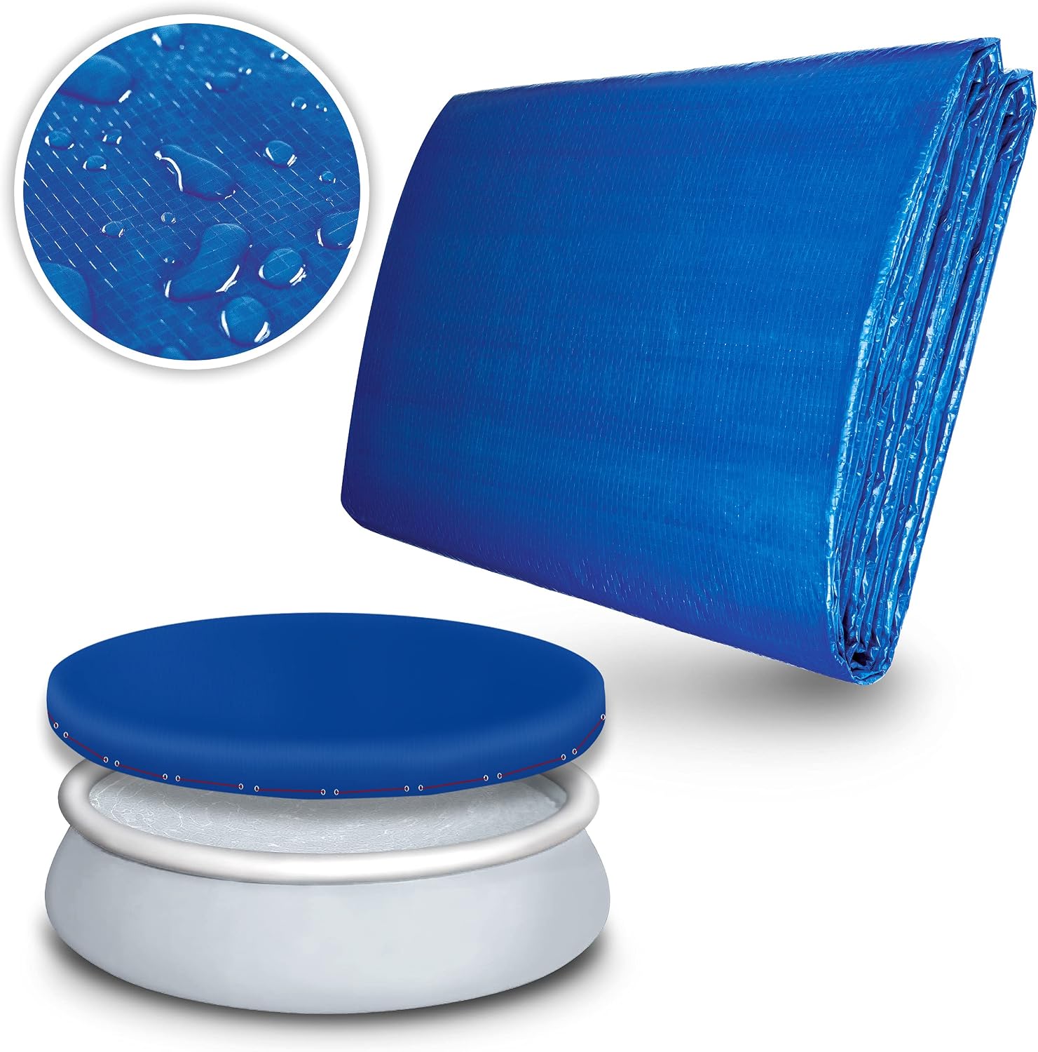 Detalle de tillvex 1378-001 rond zwembadzeil, 244 cm, UV-bestendig en scheurvast
