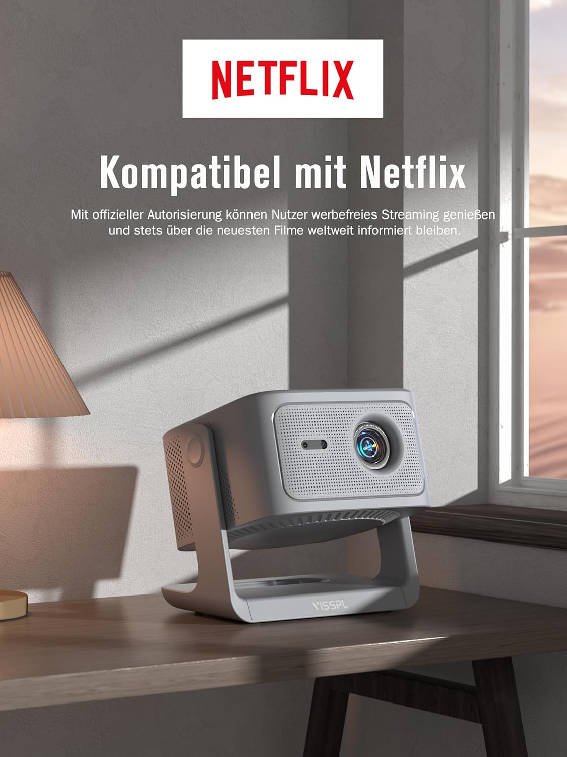 Thumbnail 1 de VISSPL Smart Beamer 4K Heimkino mit 30.000 Lumen, Dolby Atmos und 360° Standfuß – Outdoor & Indoor