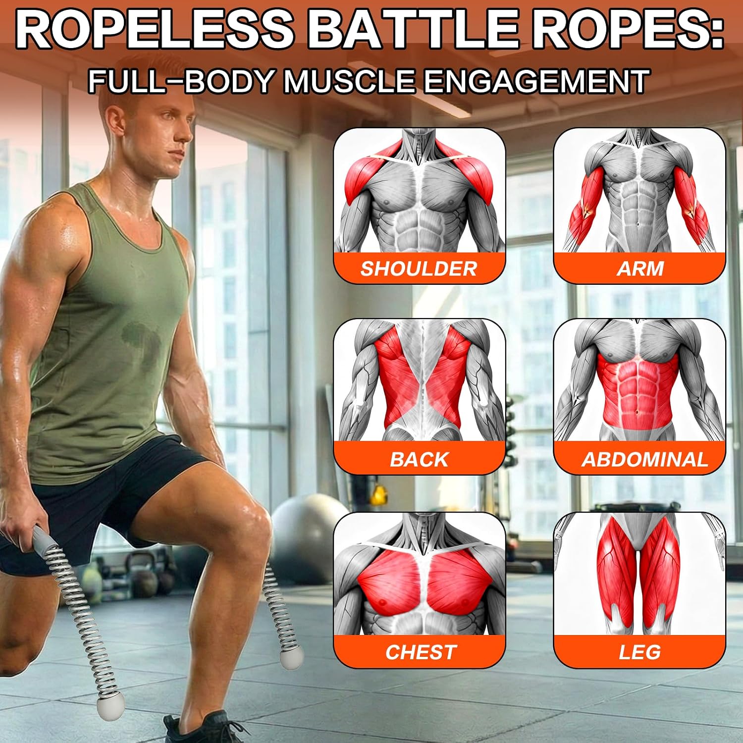 Detalle de Ropeless Battle Ropes, Cordless Design