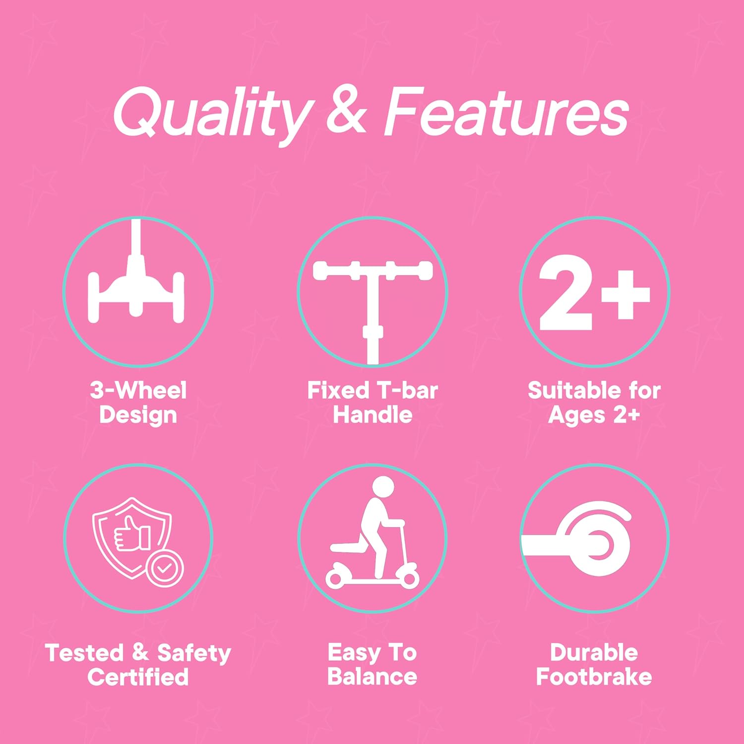 Thumbnail 4 de 3 Wheel Scooter for Kids LED Light-Up Wheels 🛴