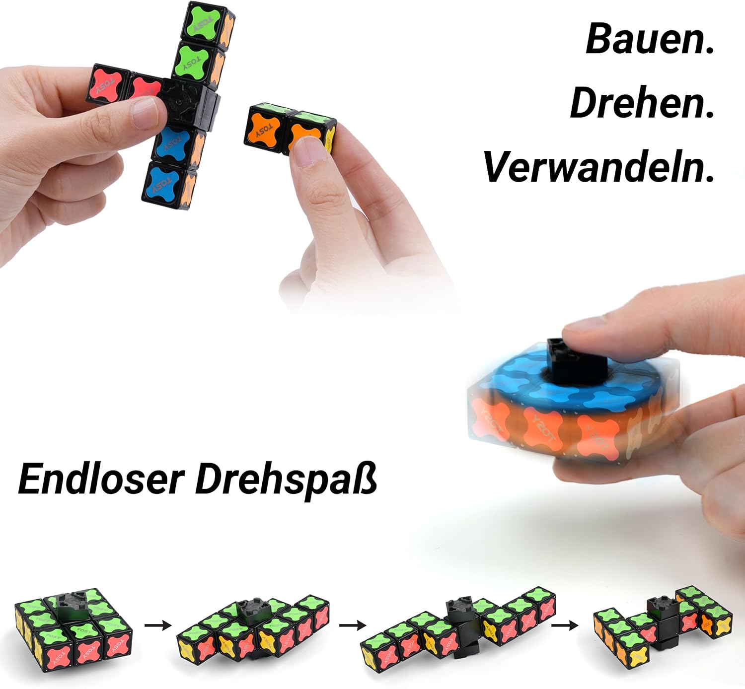 Detalle de TOSY Magnet Fidget Spinner Mini – 8 Bausteine, 3-in-1