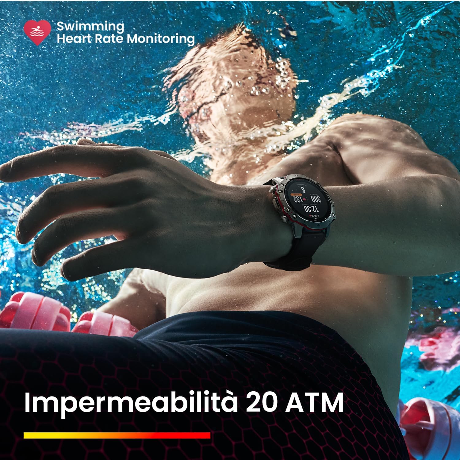 Detalle de Amazfit Falcon 49 mm Smartwatch: titanio, zaffiro e GPS dual band per sportivi esigenti