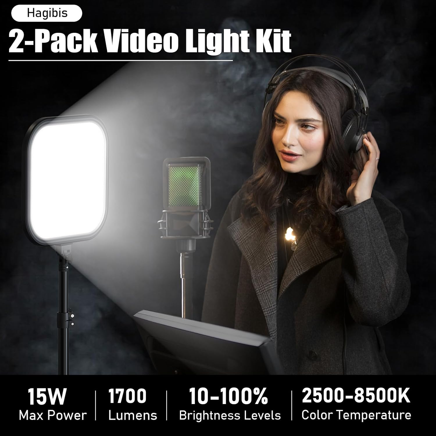 Detalle 2 de Hagibis 15W LED Video Lights kit