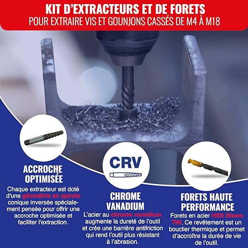 Detalle de Tivoly 10 pièces - Extracteurs de goujons cassés (11901170052)