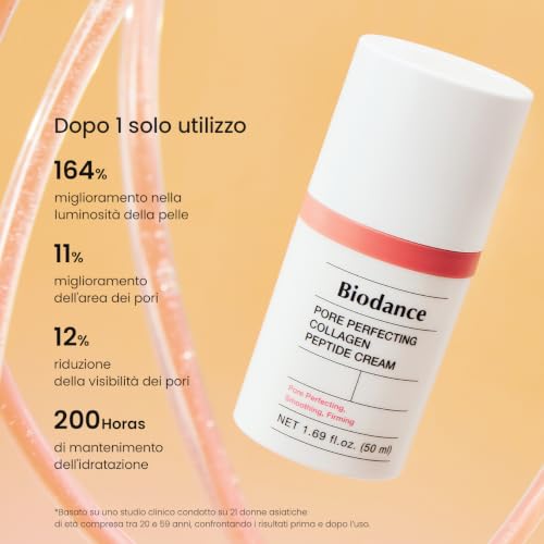 Detalle de BIODANCE Crema Viso ai Peptidi di Collagene – Idratante e Perfezionatrice Porí, 50ml