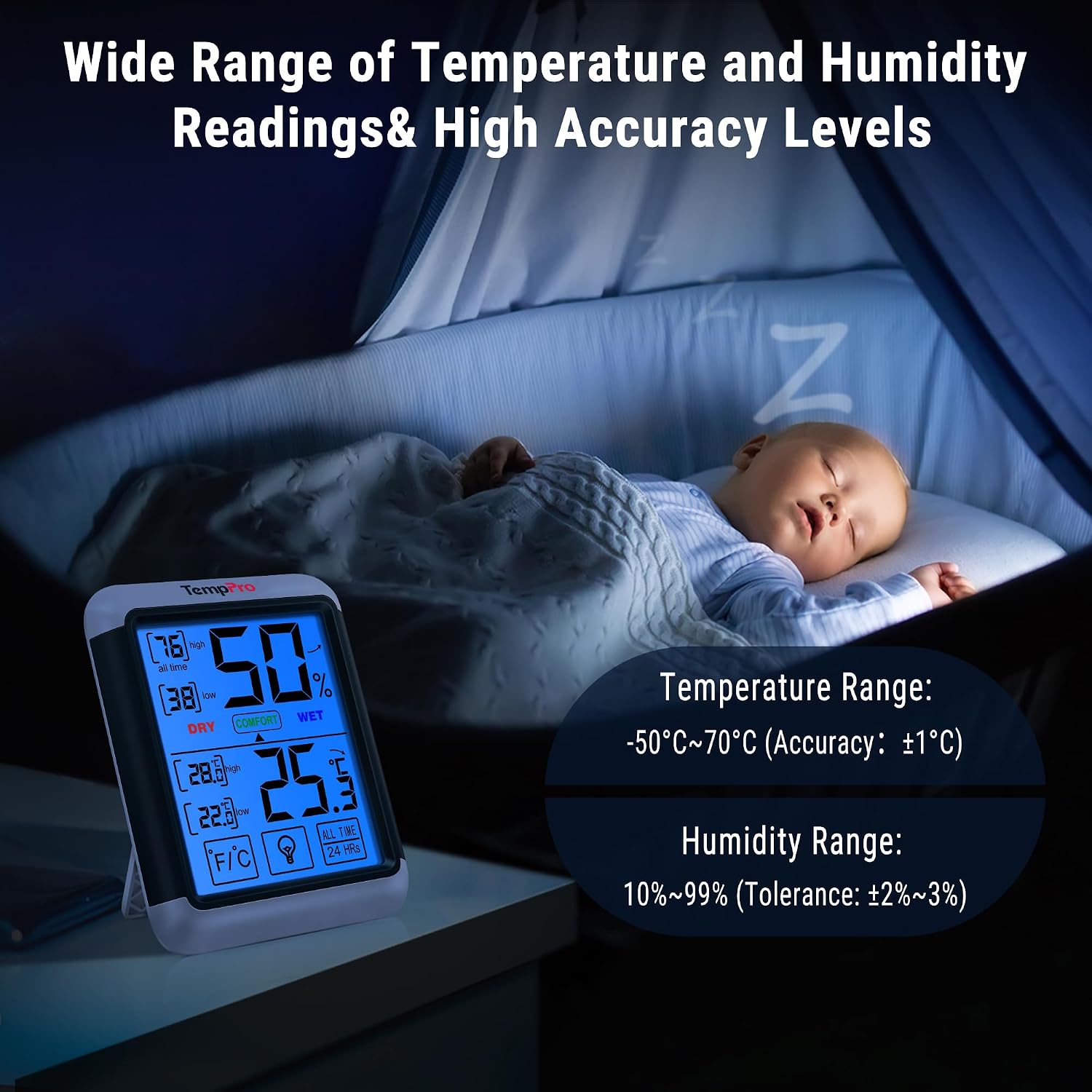 Detalle 2 de ThermoPro TP55 digital room thermometer 24h