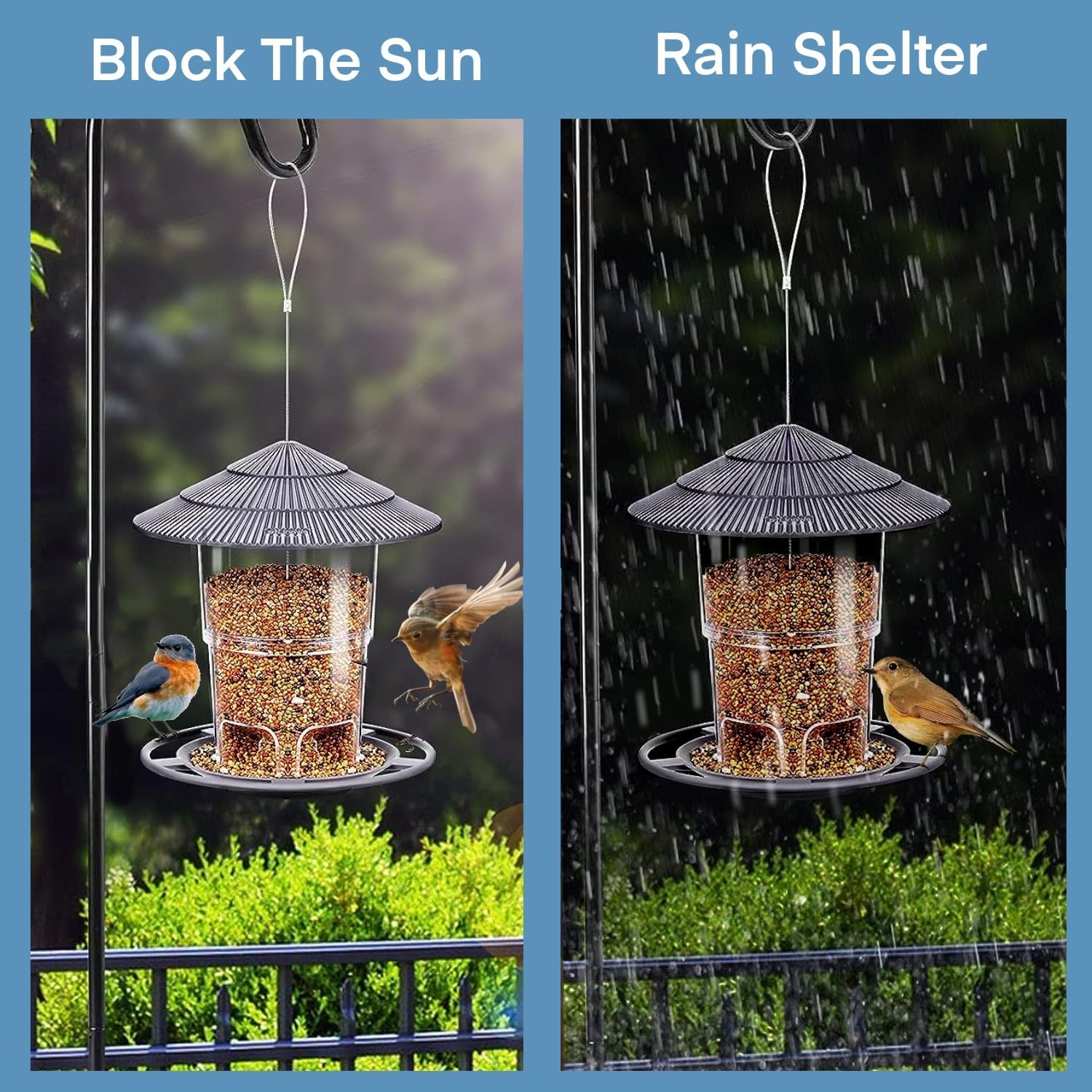 Detalle de WLLKOO Bird Feeders 2 Pack for Outdoors
