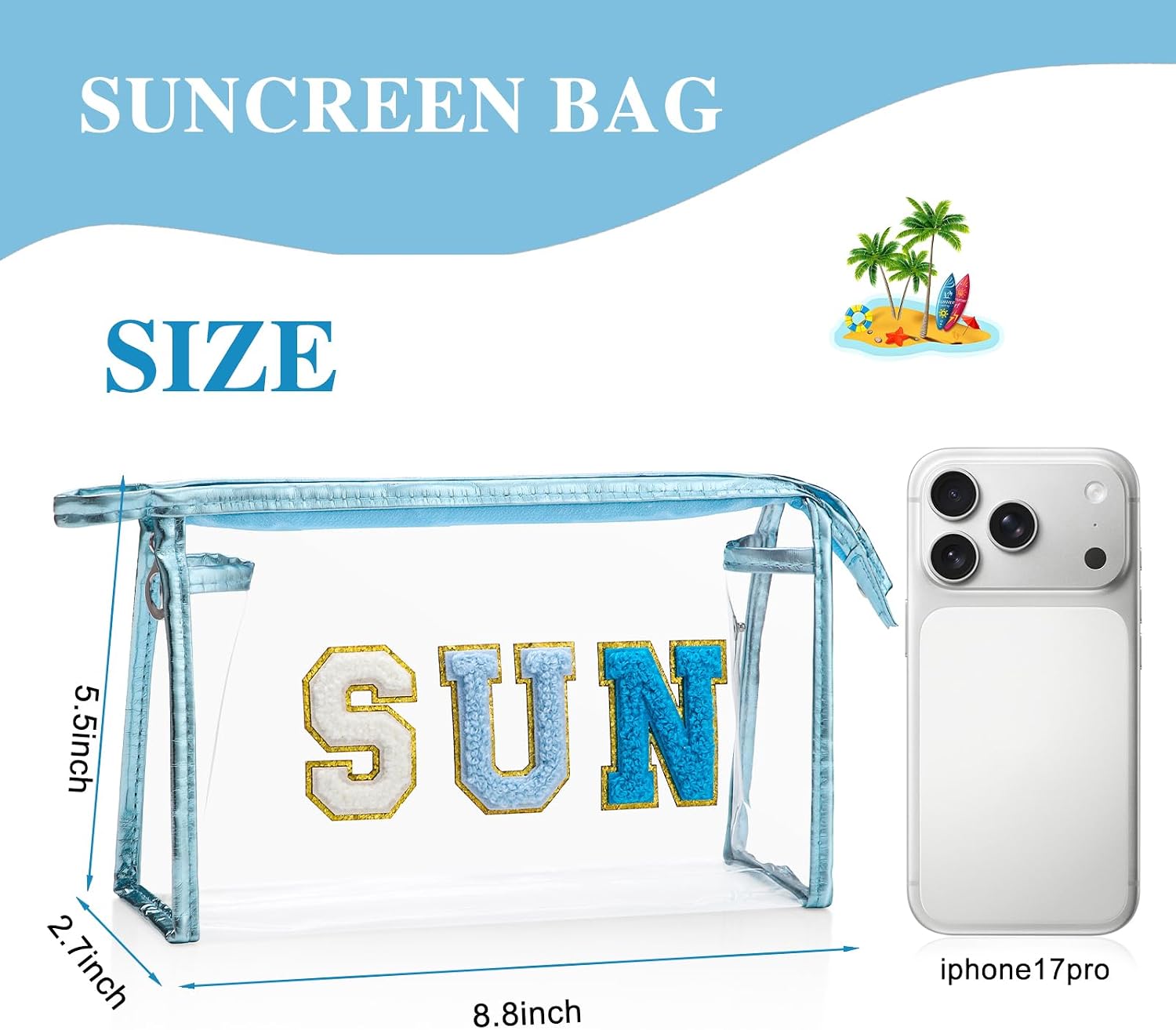 Thumbnail 6 de Clear Travel Toiletry Pouch 8.8-Inch