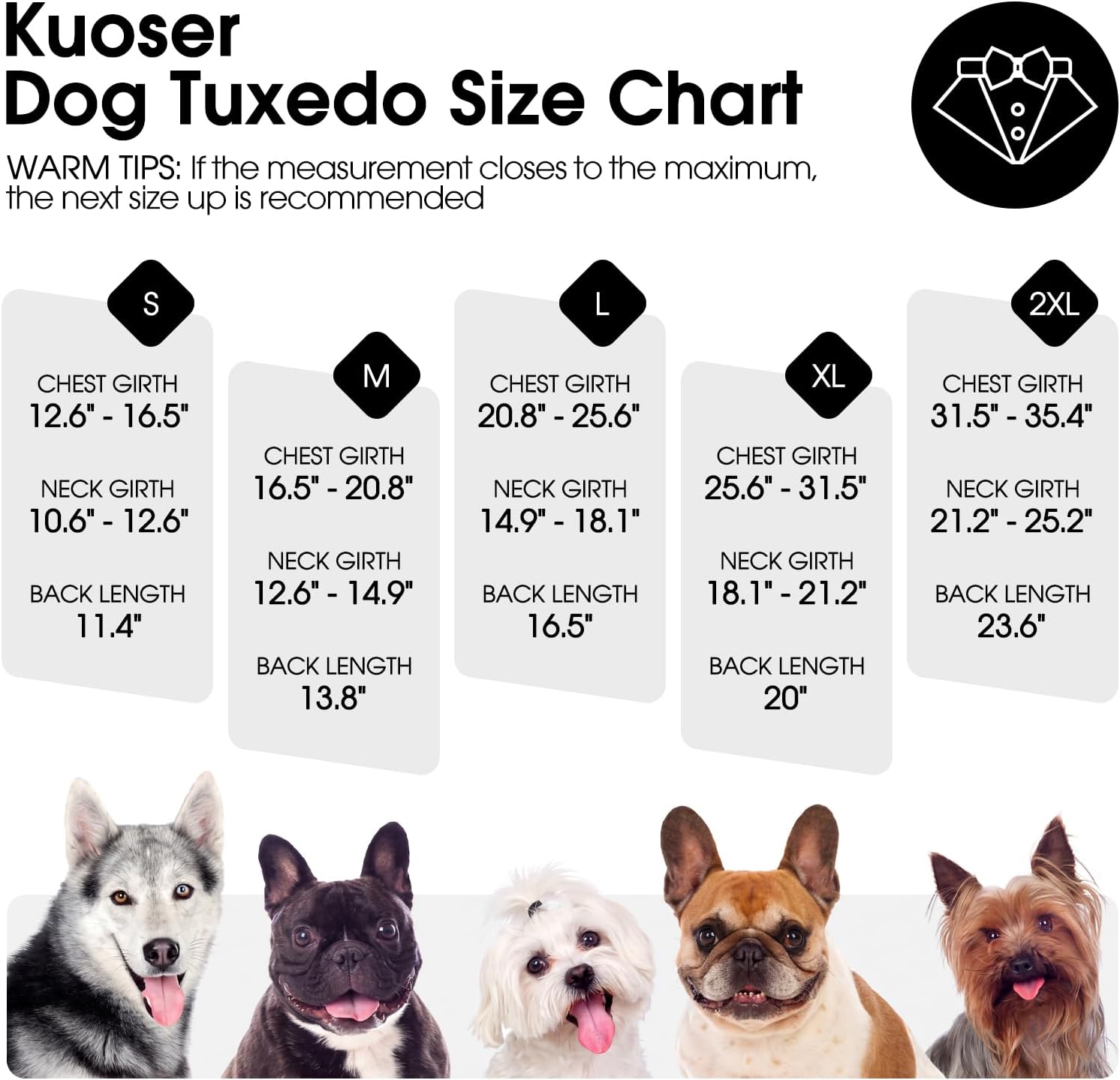Detalle de Kuoser Dog Tuxedo, Size L