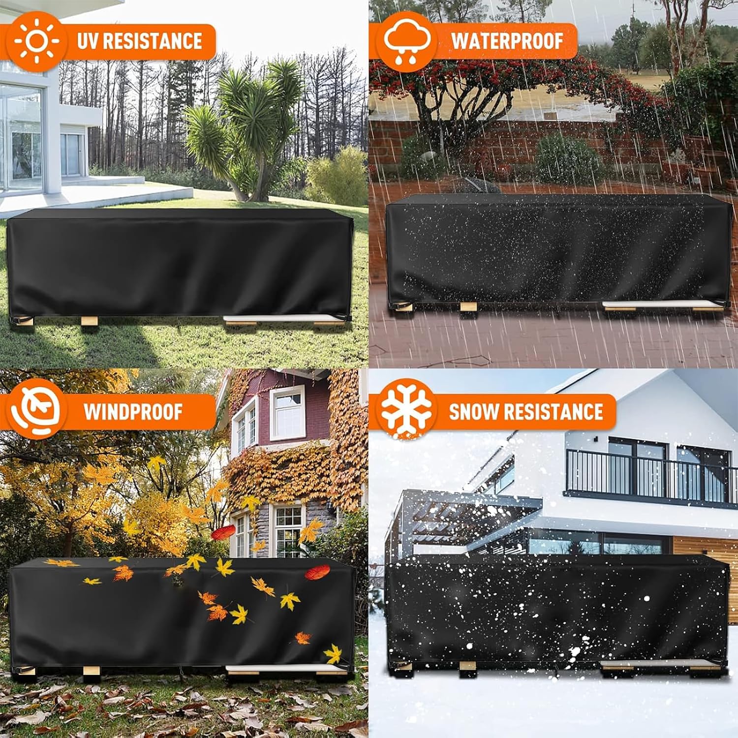 Detalle 2 de VniYors Funda Mesa Exterior Impermeable ☔ 170x94x70cm