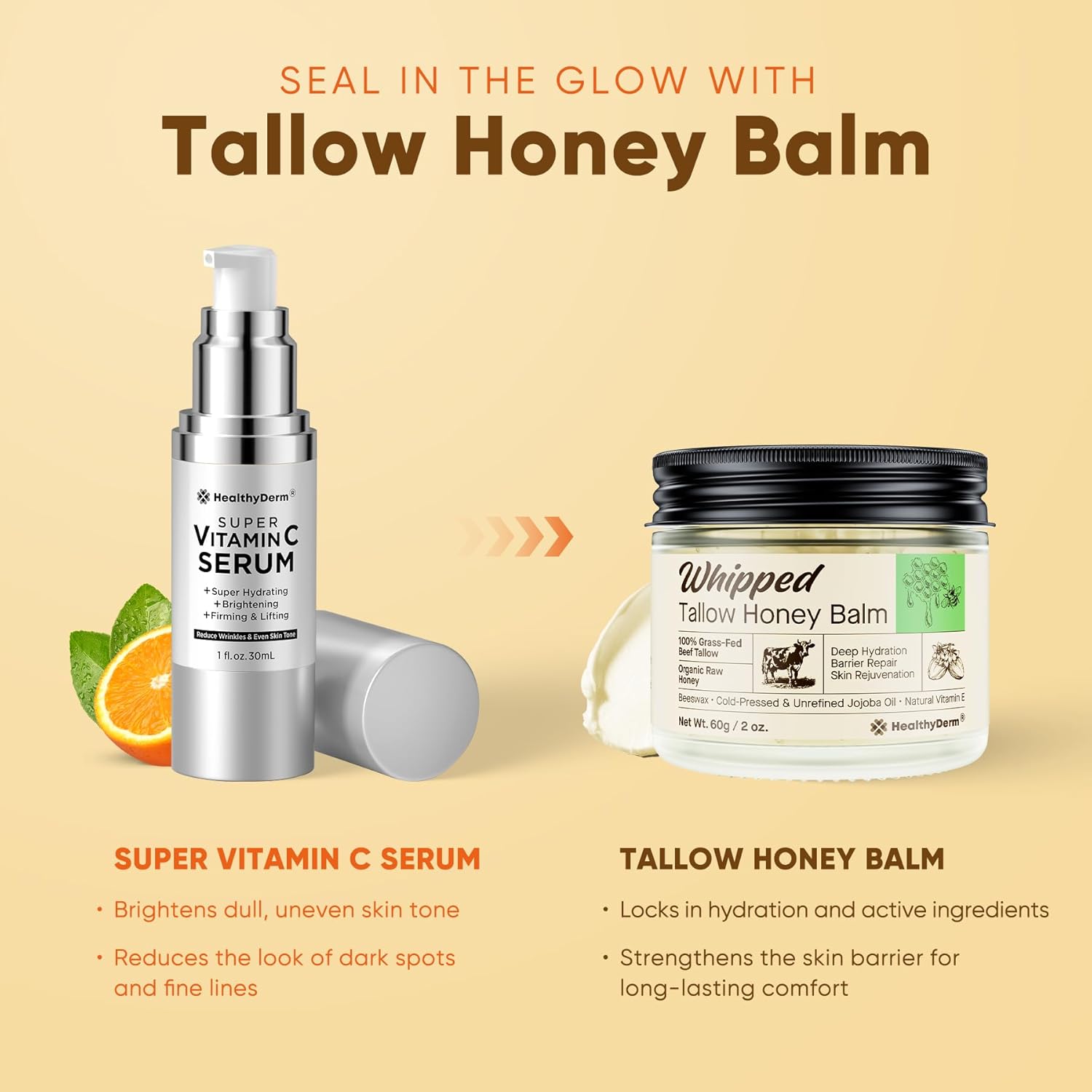 Detalle 2 de Beef Tallow Honey Balm 2oz