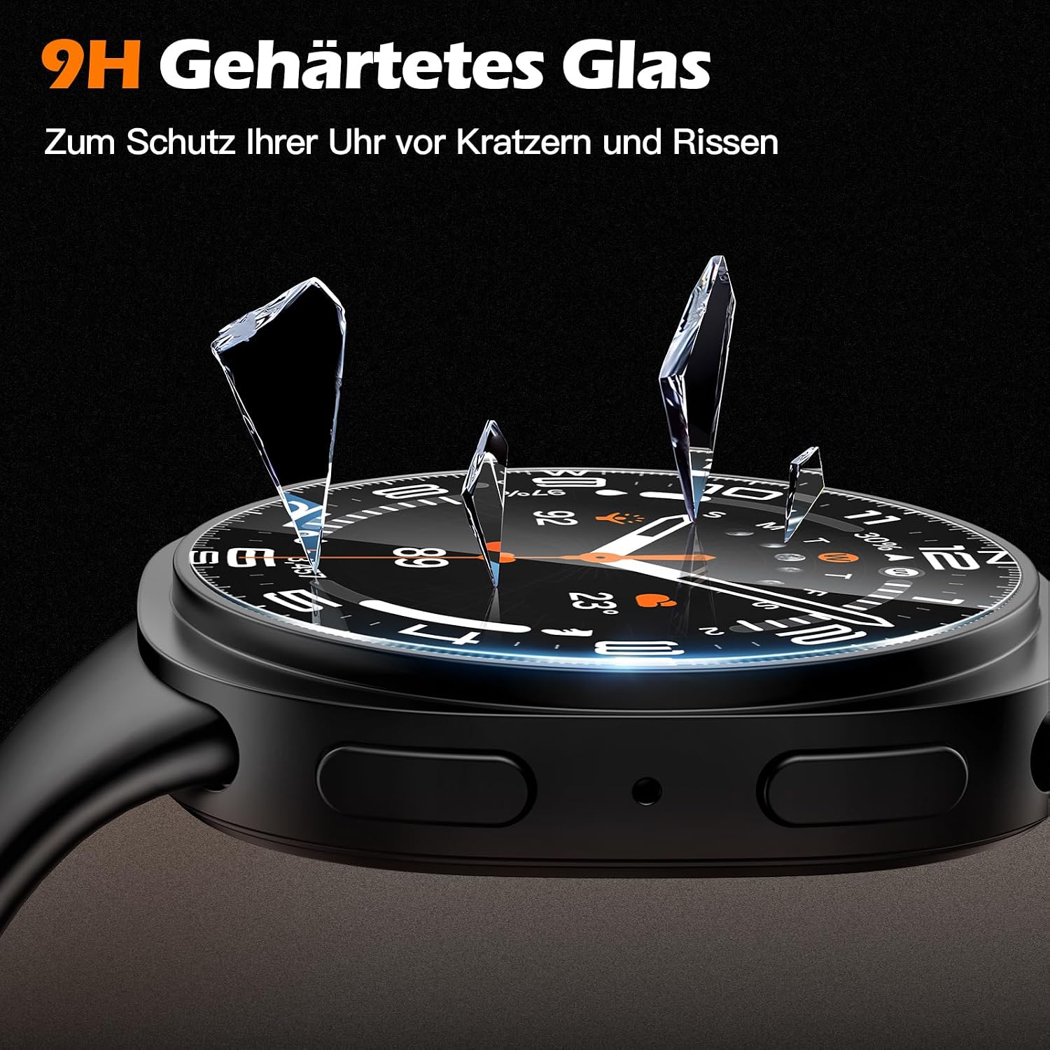 Detalle de Misxi Glas-Displayschutzfolie 40mm für Samsung Galaxy Watch 8/9 – 3er-Set inkl. Hülle und Auto-Ausrichtungstool
