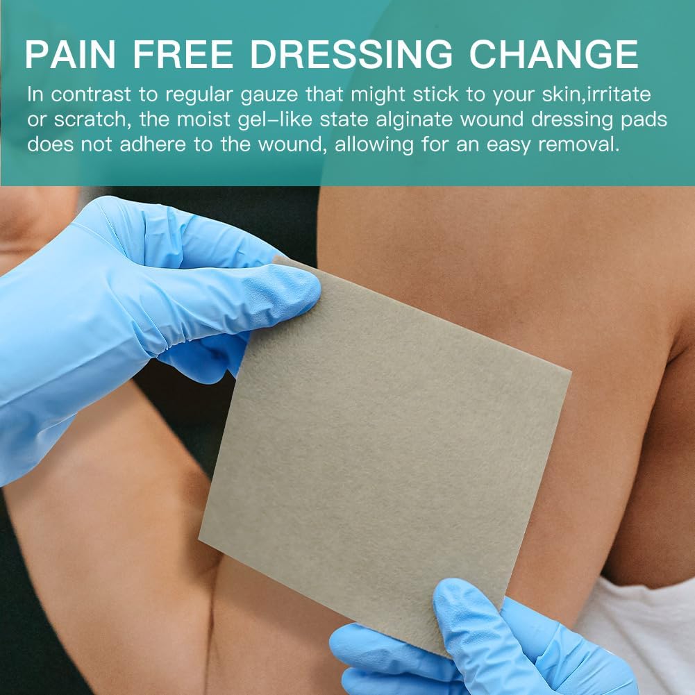 Detalle de Dimora Upgrade 10 Packs Silver Antibacterial Alginate Dressing Pads (4" x 4")