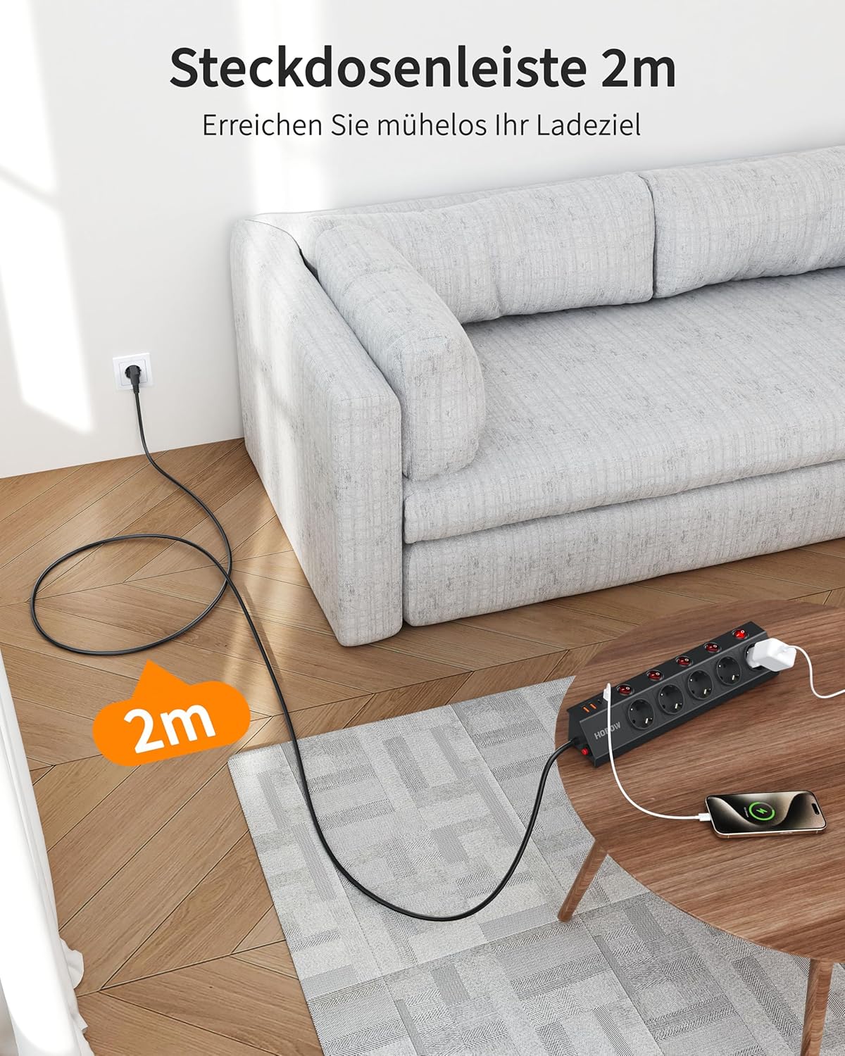 Thumbnail 5 de 5‑Fach Steckdosenleiste Einzeln Schaltbar 1700 J