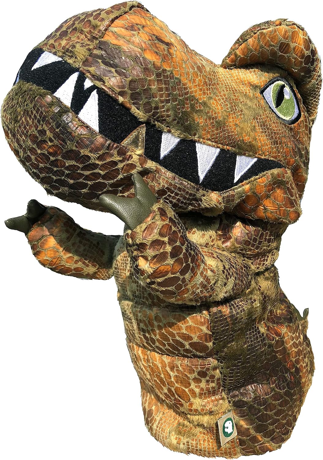 Detalle de dinofactory T-Rex 恐竜ドライバーヘッドカバー ポリエステル製・ウッドブラウン・460cc対応