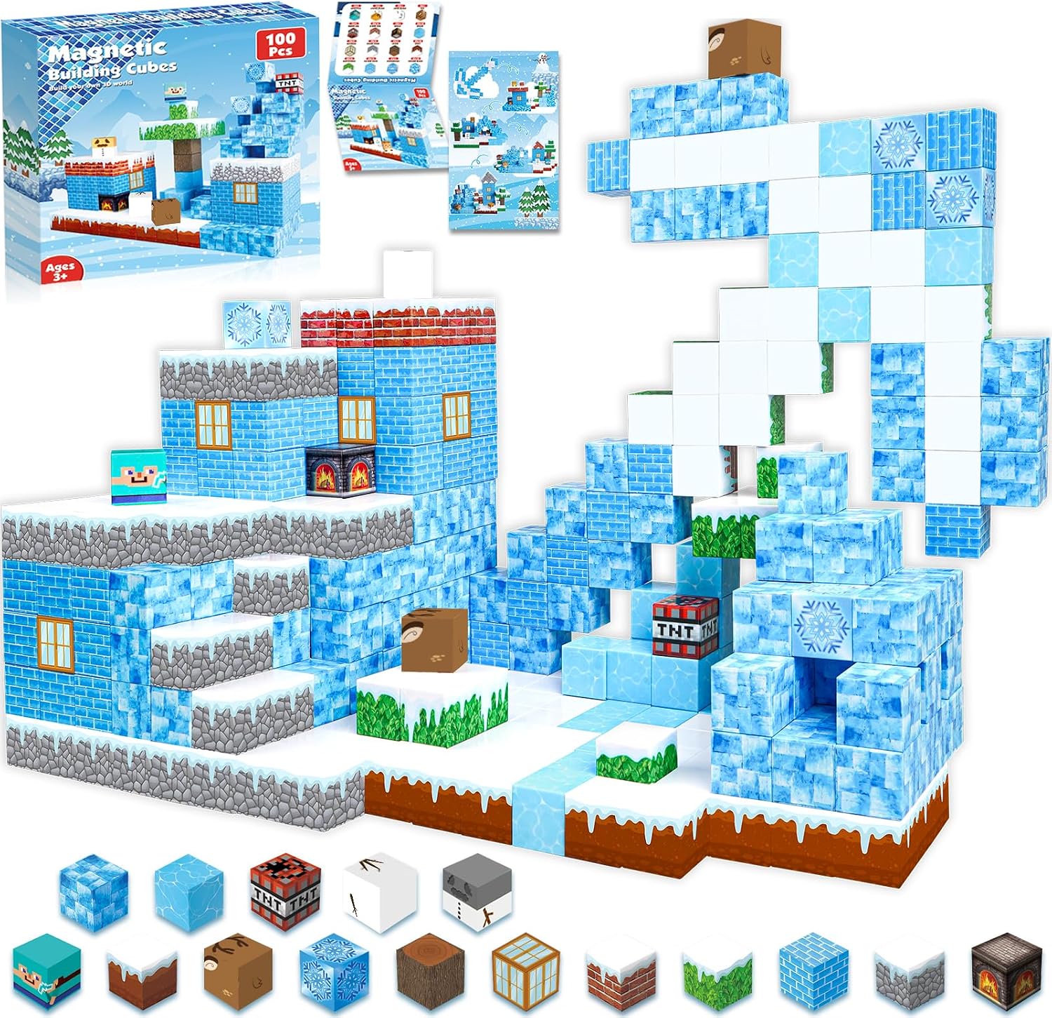 Detalle de ToyUnited Magnetic Building Blocks 100-Piece Set