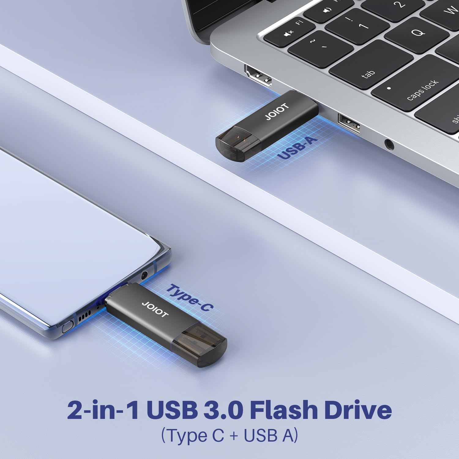 Thumbnail 1 de JOIOT 128GB Dual-Interface USB Flash Drive (USB-A & USB-C) — Compact Data Storage