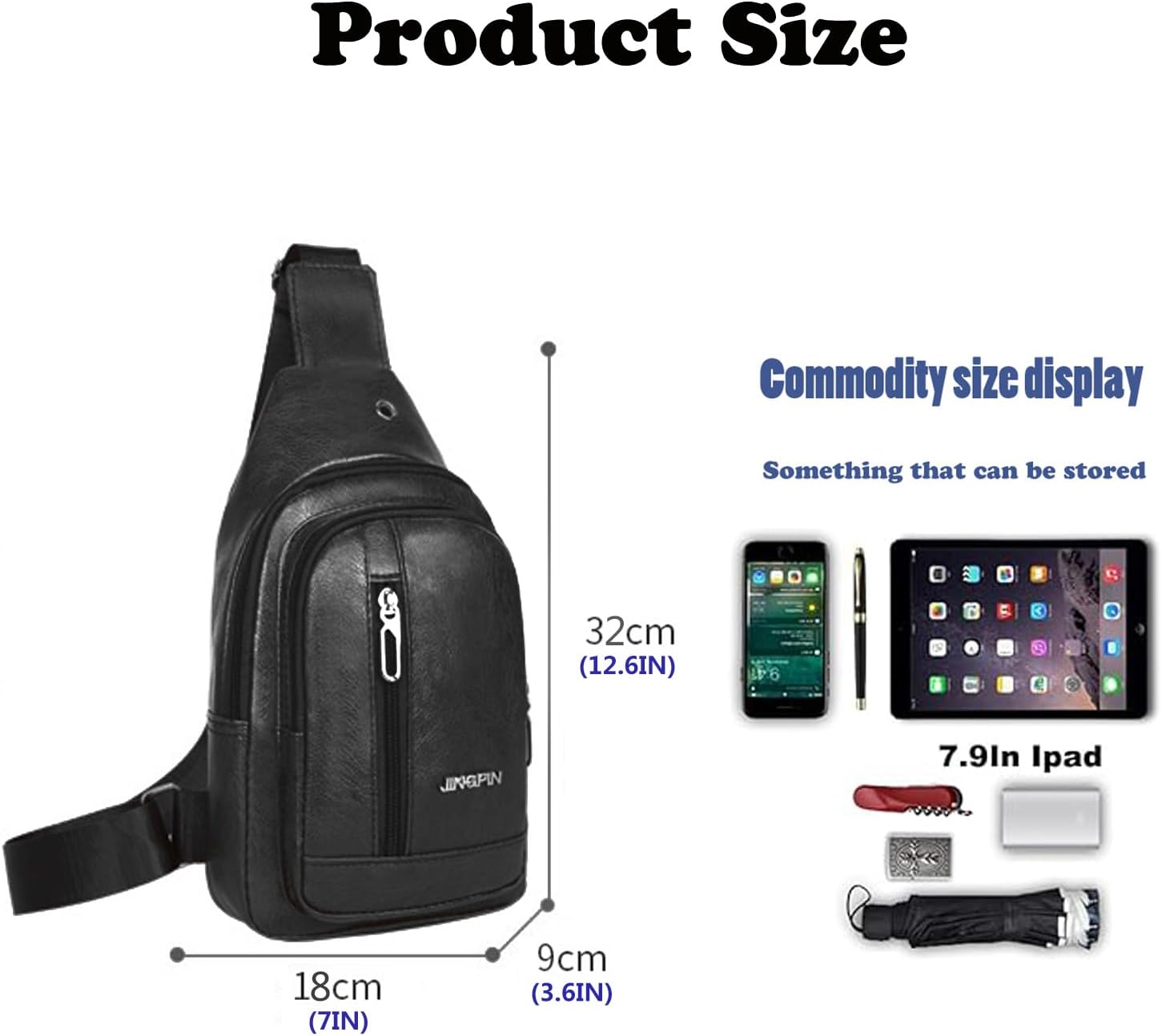 Detalle de CYchen Umhängetasche Schultertasche Messenger Bag – robuste Crossbody-Tasche für Herren