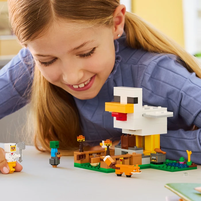 Thumbnail 7 de LEGO Minecraft Hühnerfarm 21585 – Bauernhof-Set mit Stall, Eierfunktion und Zaun