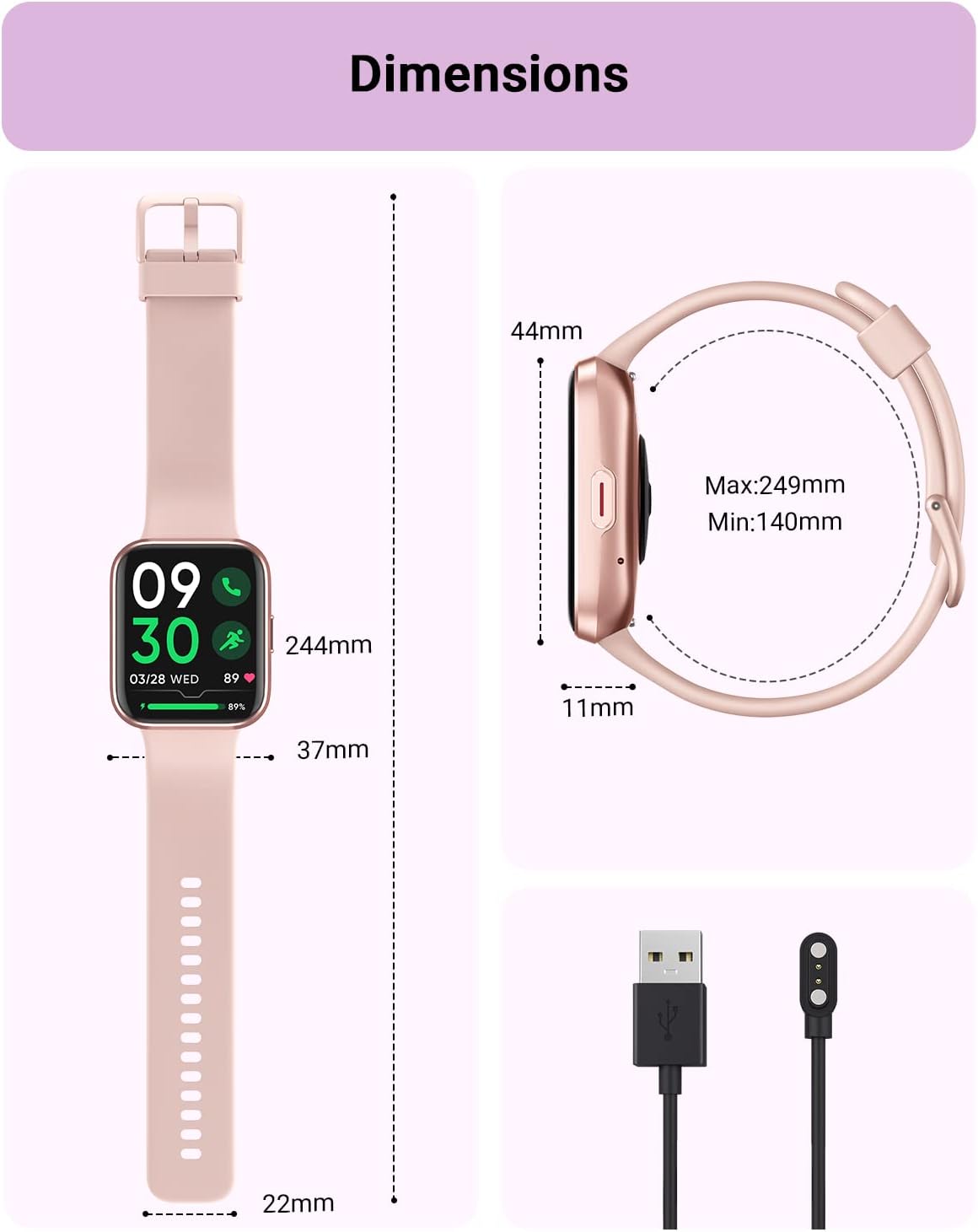 Thumbnail 6 de Smart Watch for Women with Alexa Built-in: 1.8" HD Fitness Tracker with Heart Rate, SpO2, Sleep, and 120 Sports Modes