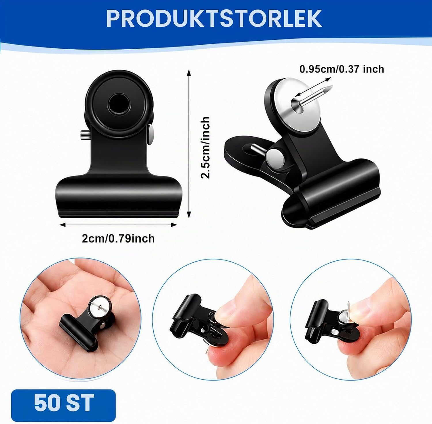 Thumbnail 1 de HX-pyahgtv HX-pyahgtv-sg137 häftstift i metall, svarta, 2 cm, 50-pack