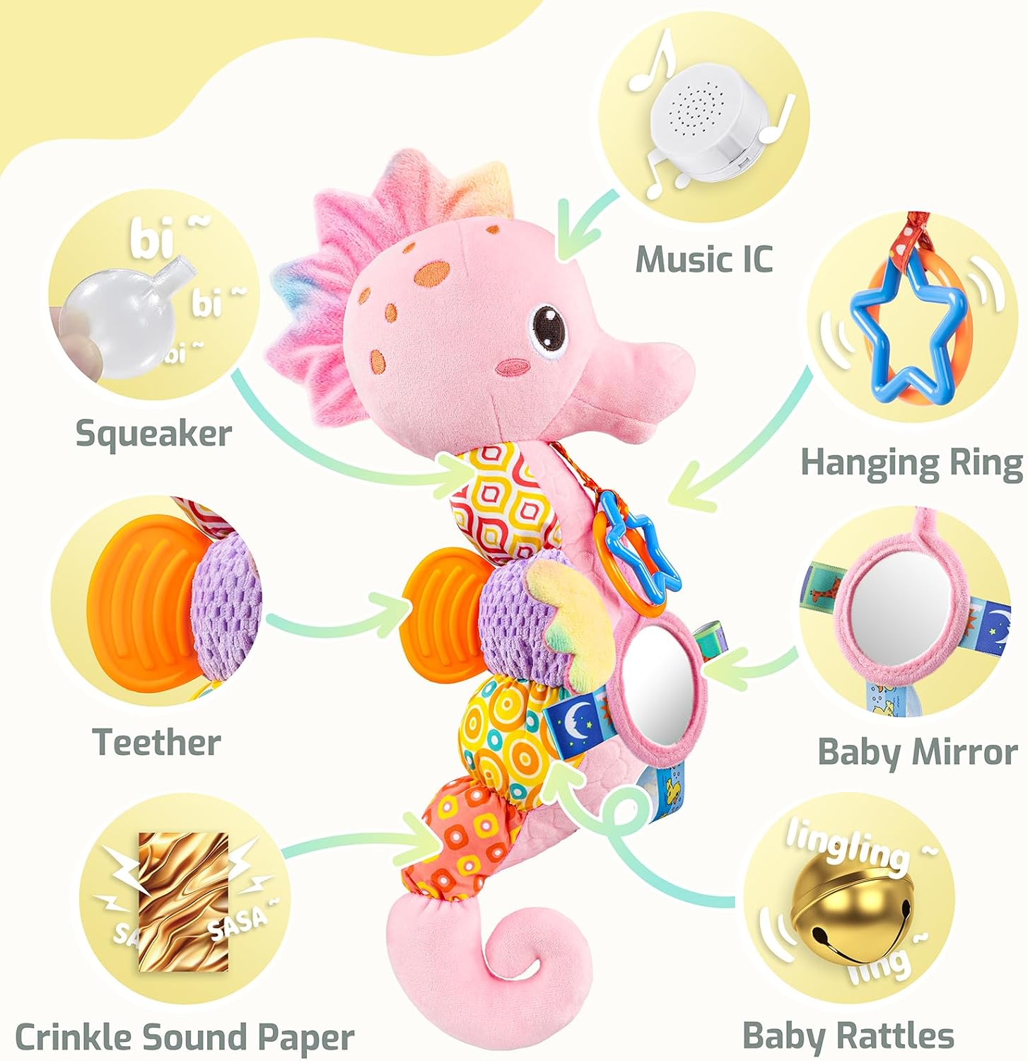 Detalle de LIGHTDESIRE Musical Seahorse Plush