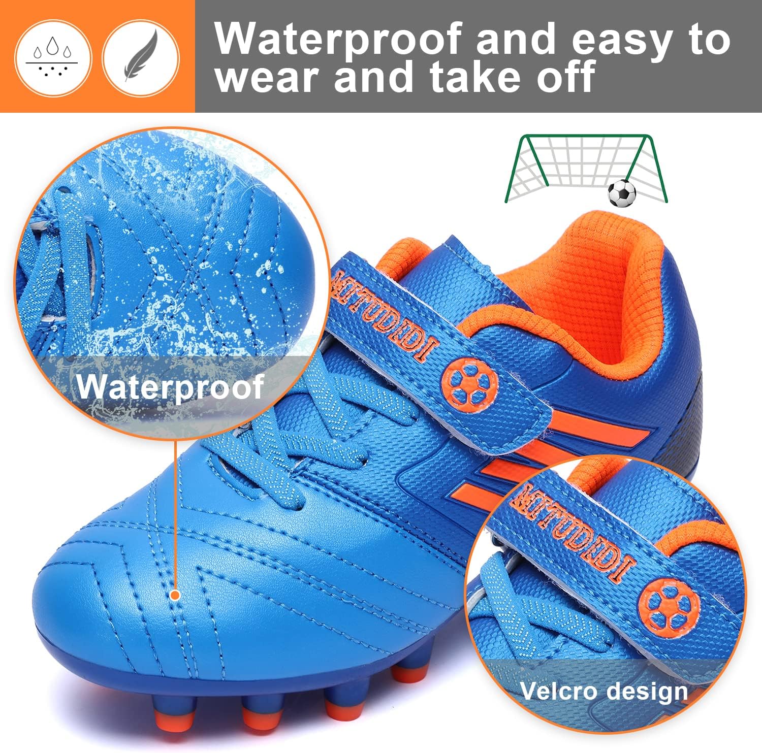 Detalle de Mitudidi Fußballschuhe Kinder – Unisex Hallen- und Outdoor-Fußballschuhe