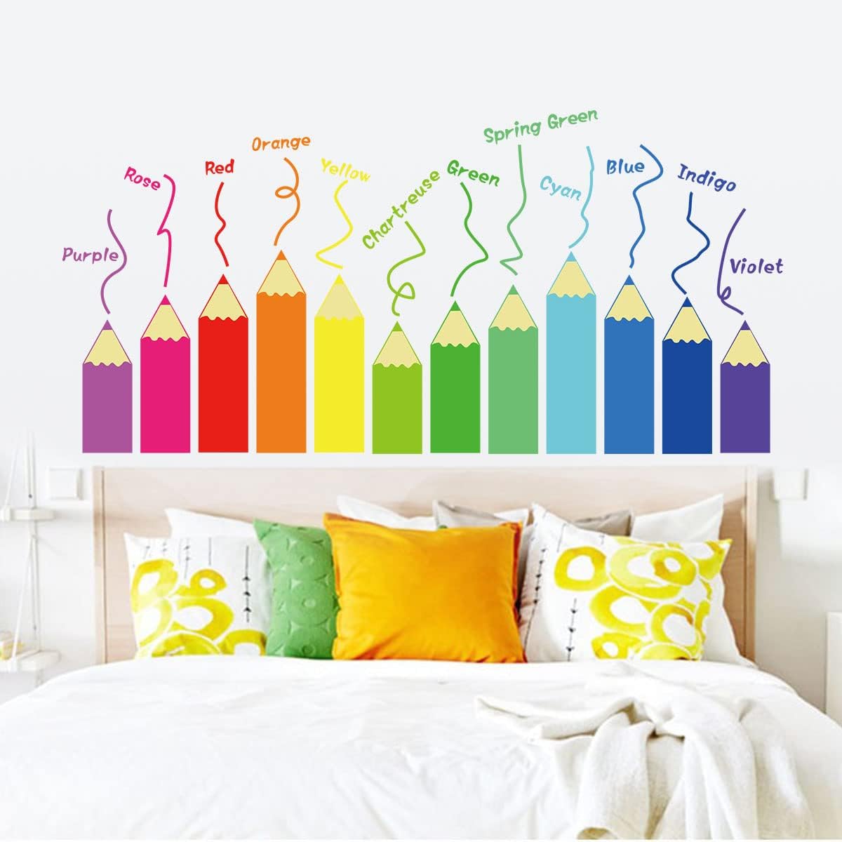 Detalle de Sroko Colourful Kids Wall Stickers, Reusable Vinyl Decals, 2 Sheets