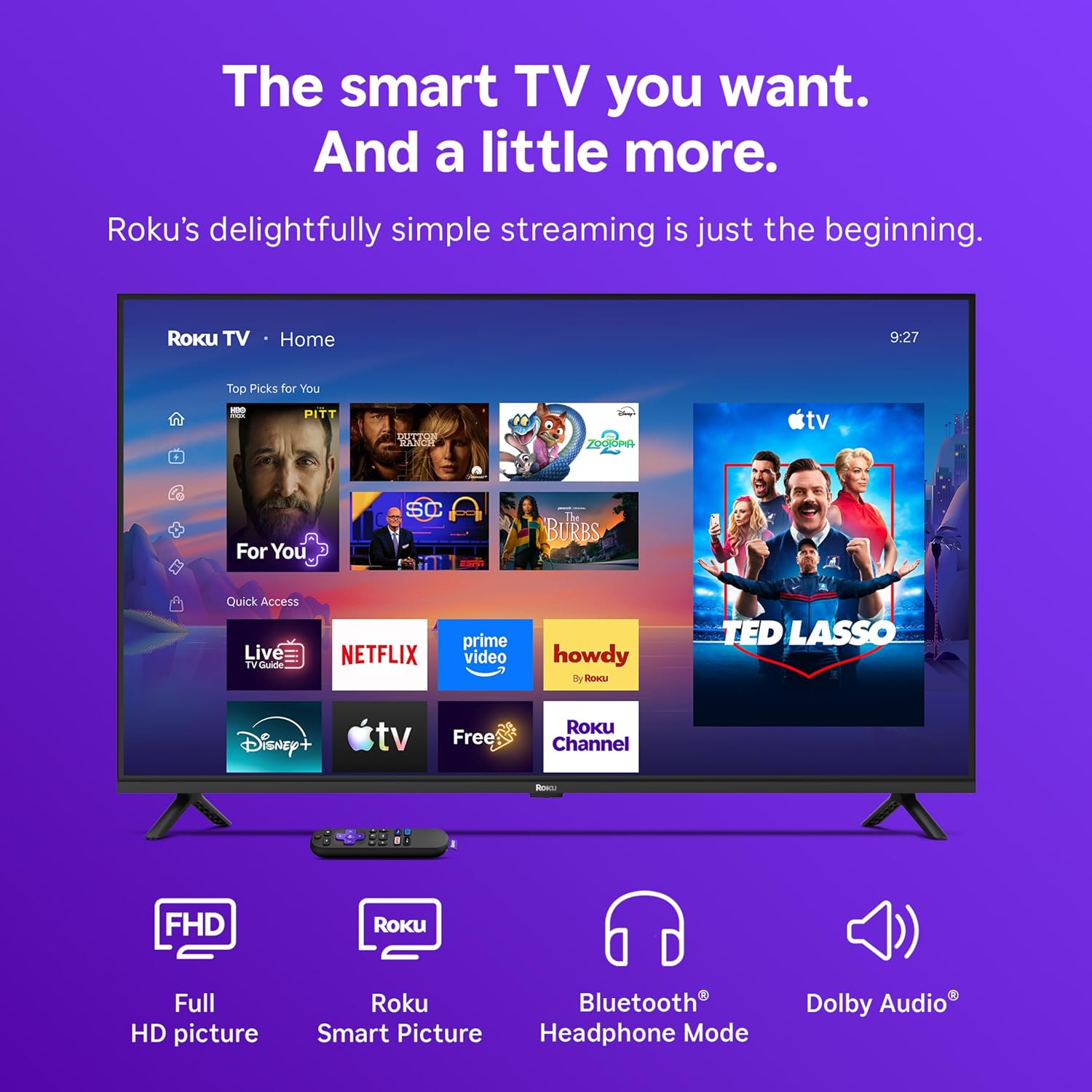 Detalle de Roku 40-Inch Select Series Smart TV (2026) — Full HD 1080p, RokuOS streaming